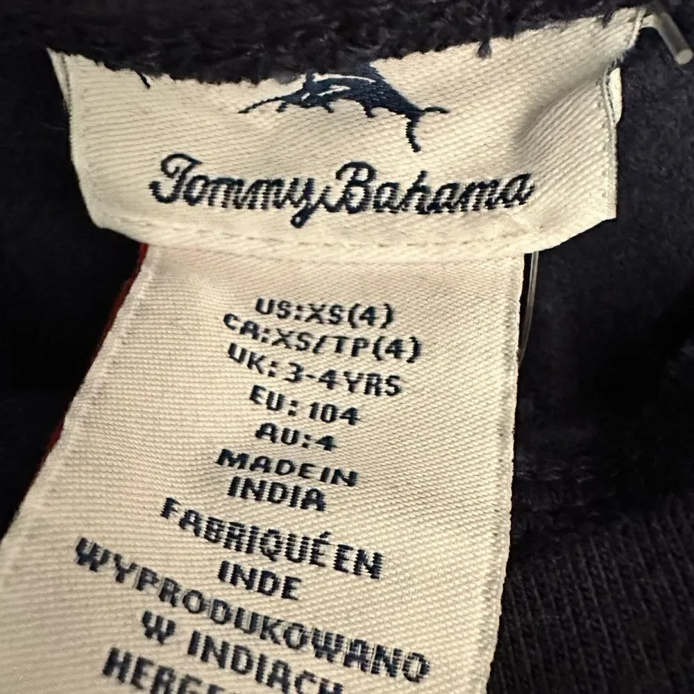 NWT - Tommy Bahama Boys 2 pc Set Navy Blue Joggers/Short Sleeve Shirt - Size 4